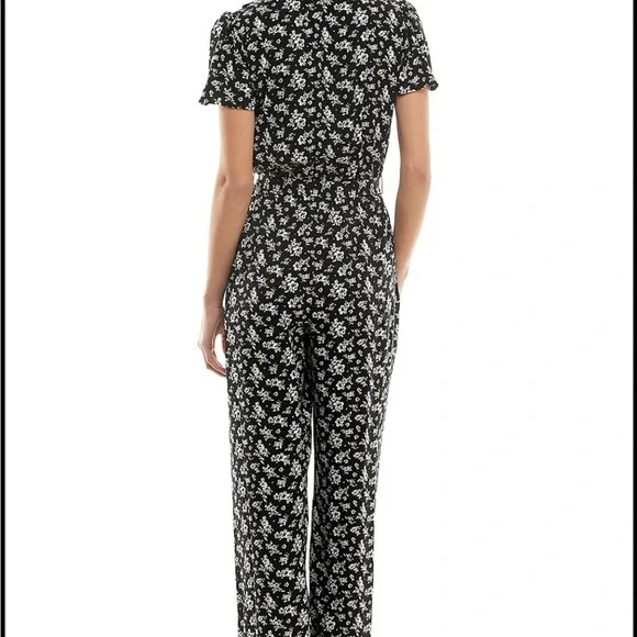 Kingston Grey Black and White Floral Jumpsuit - Picture 2 of 10